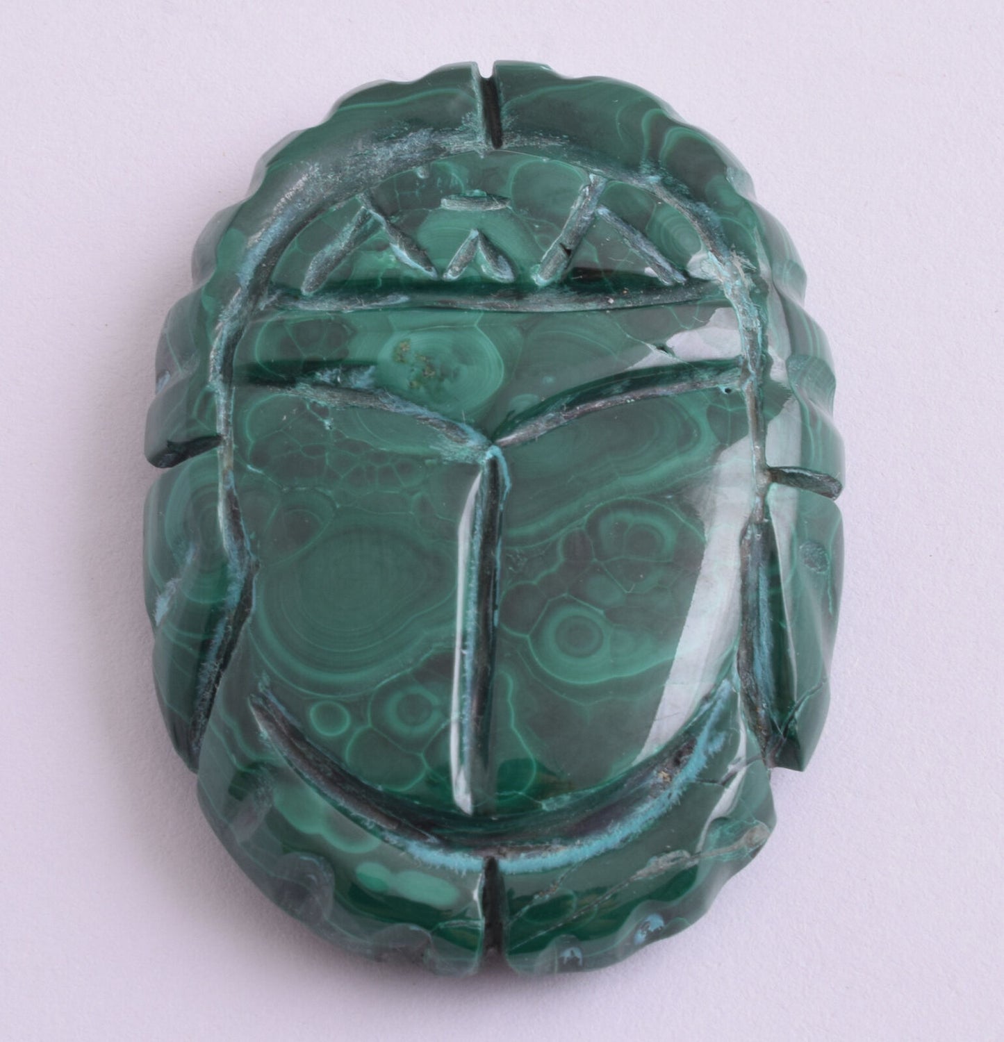 Egyptian Scarab-Carved egyptian Malachite SCARAB- 2.2" / 62 gram