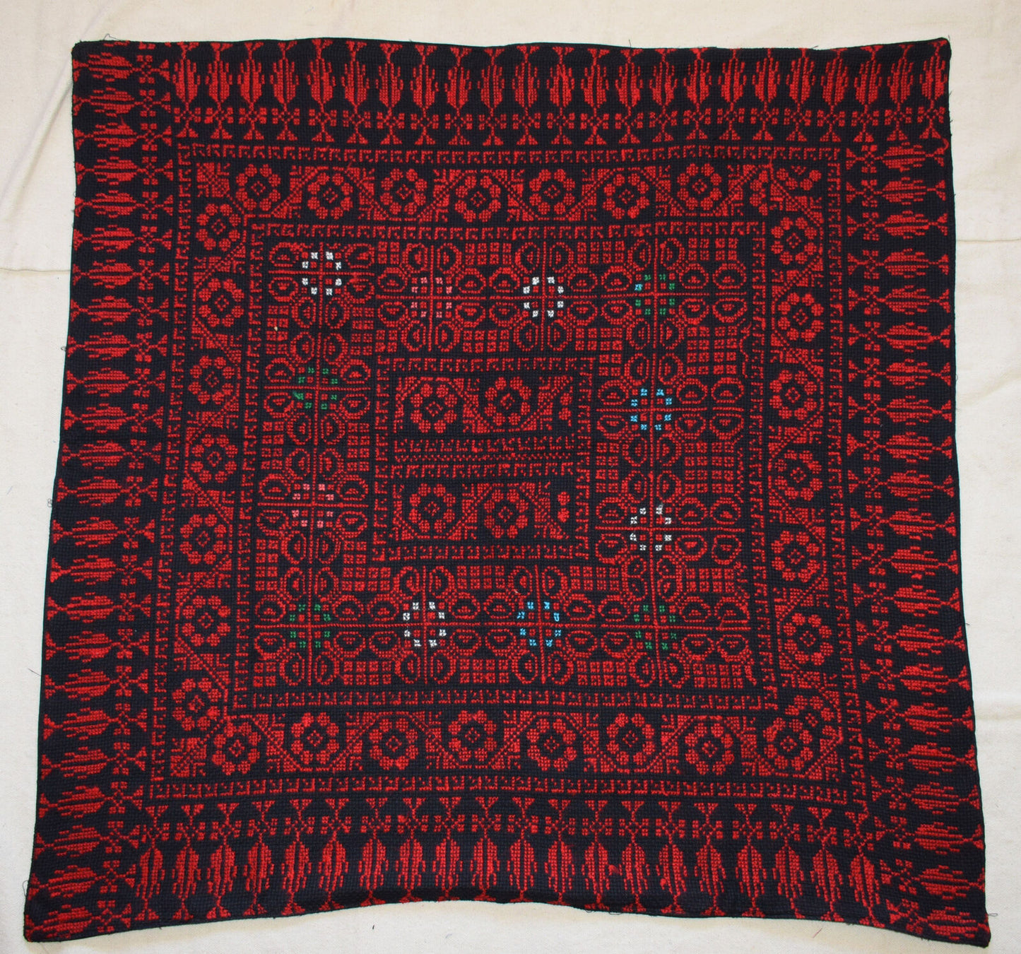 Egyptian Palestinian Bedouin Tablecloth-Hand Stitched embroidered  Tablecloth