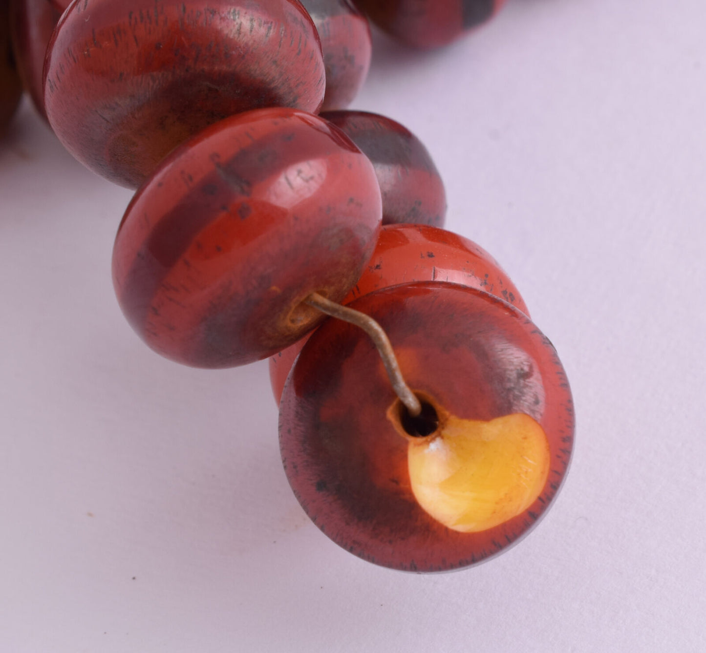 3 Vintage African Trade Beads-Simulated Amber Strand- Wholesale Lot / 295 gram