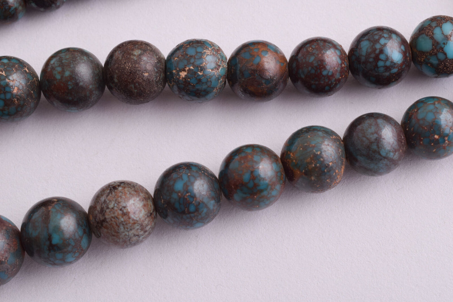 Egyptian Turquoise Spiderweb Necklace choker- round beads , 60 grams