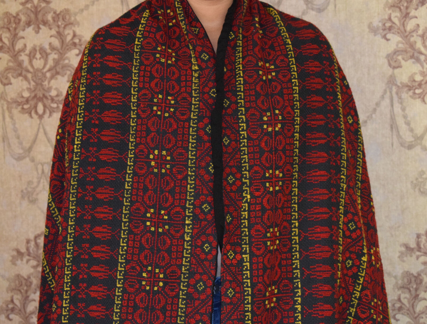 Palestinian Scarf, Embroidered Shawl, Egyptian Shawl, Bedouin Scarf, Hand Woven