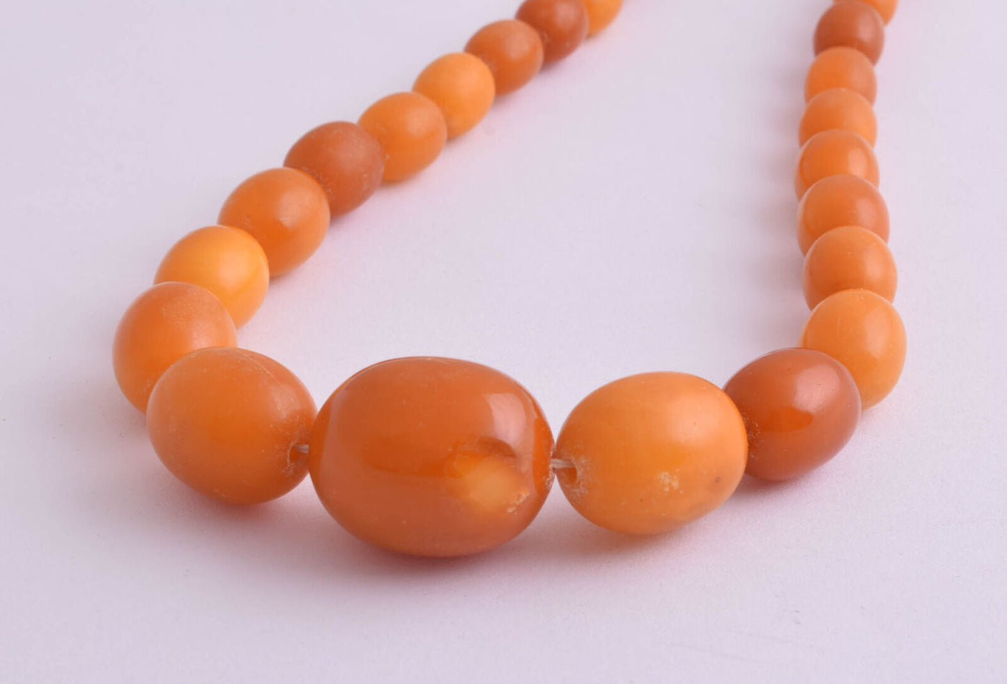 Antique genuine natural German Amber kahraman beads Necklace-Bernsteinkette