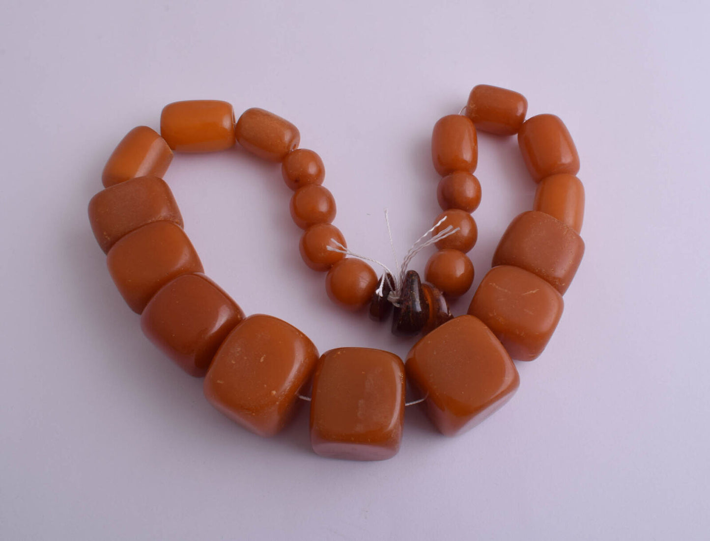 Antique Yemeni Cube pressed Butterscotch Amber Necklace-Trade Beads