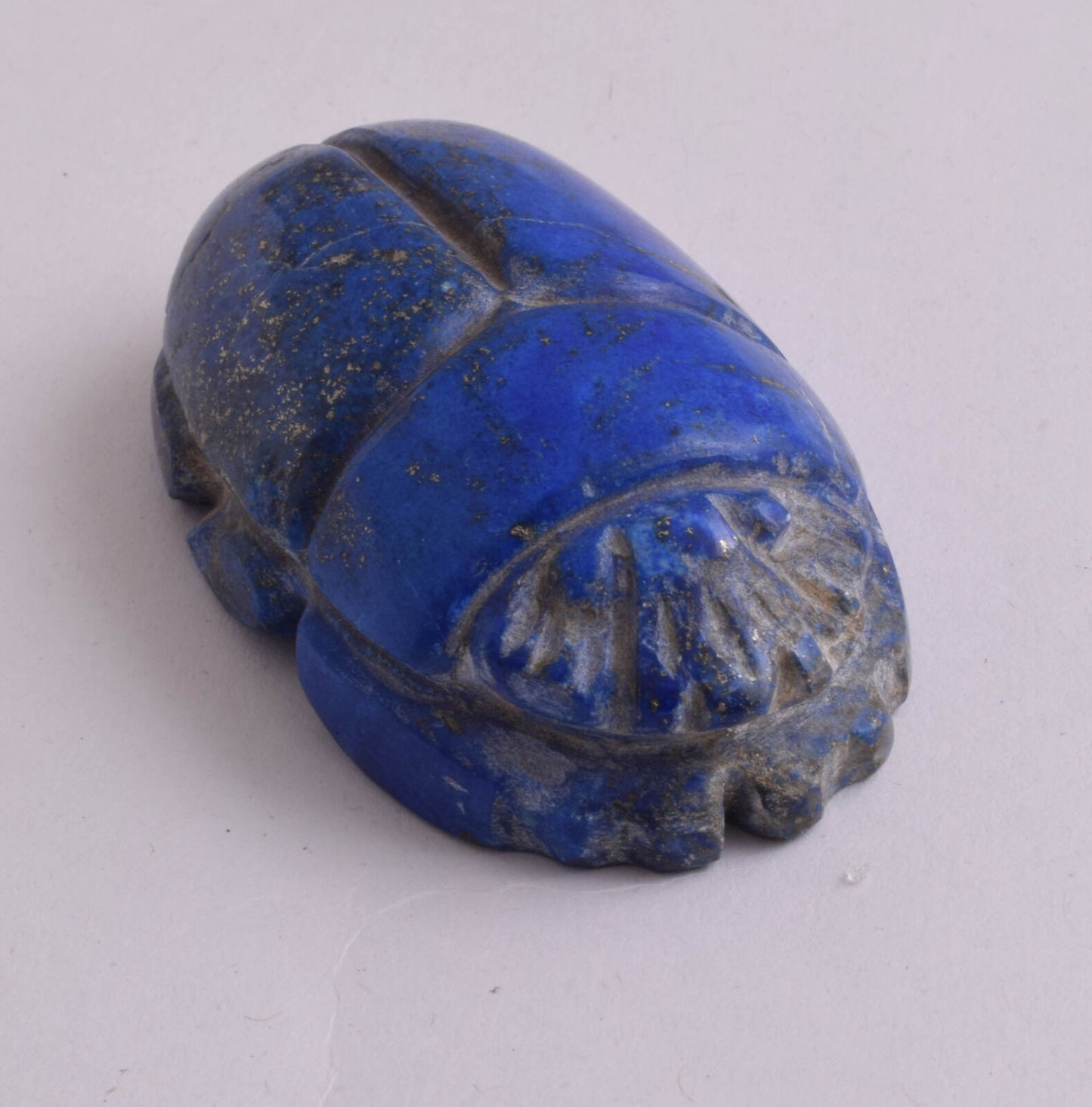 Egyptian Scarab-Carved Egyptian Lapis Lazuli Scarab- 2.5" /  87 gram