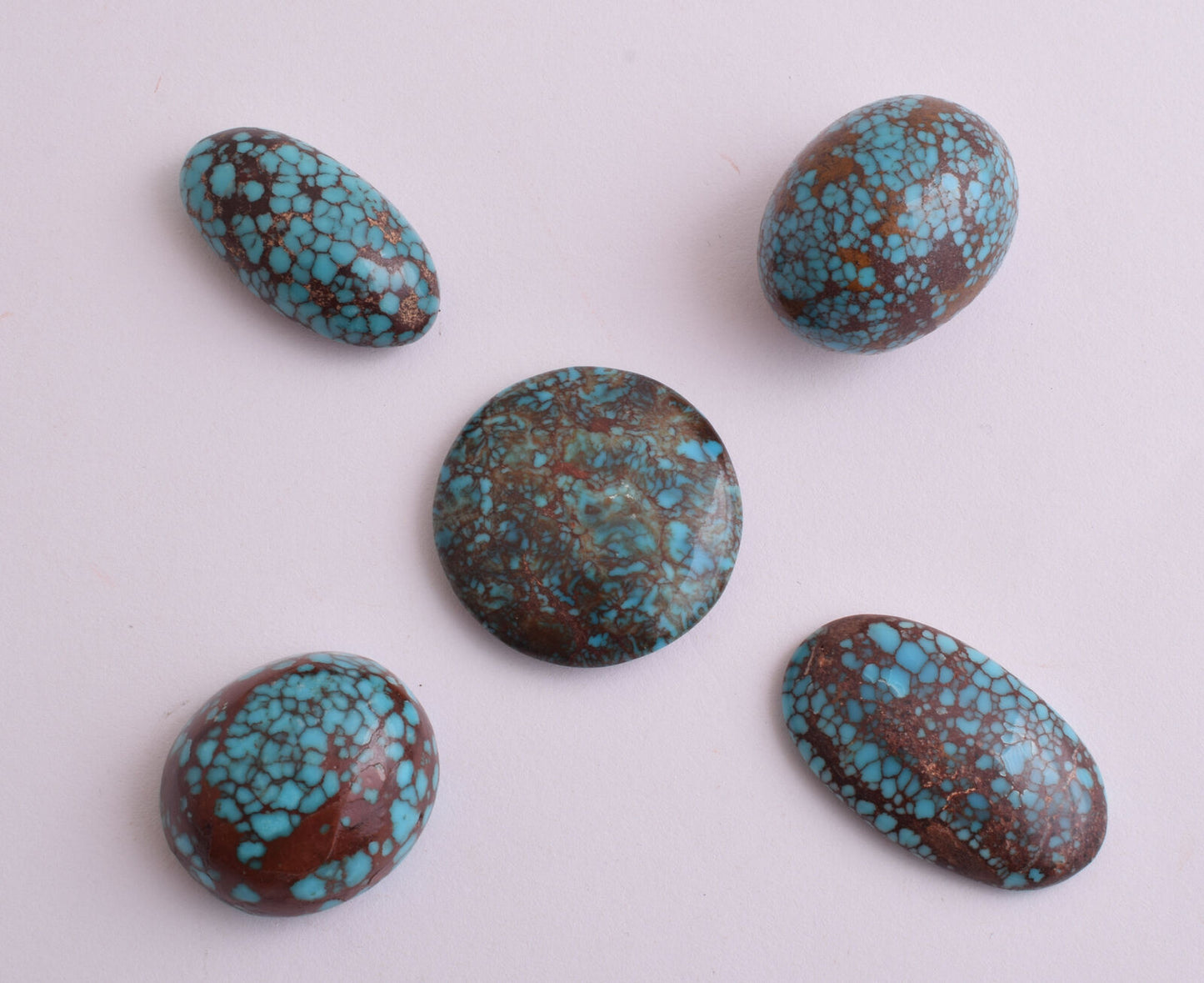 Egyptian Turquoise spiderweb Cabochon/  5 Cab cabochon stone- 410 Carats-Lot