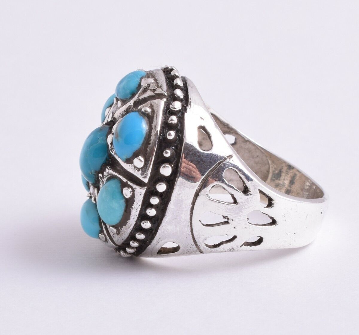 Egyptian Turquoise sterling silver men Ring-Middle Eastern