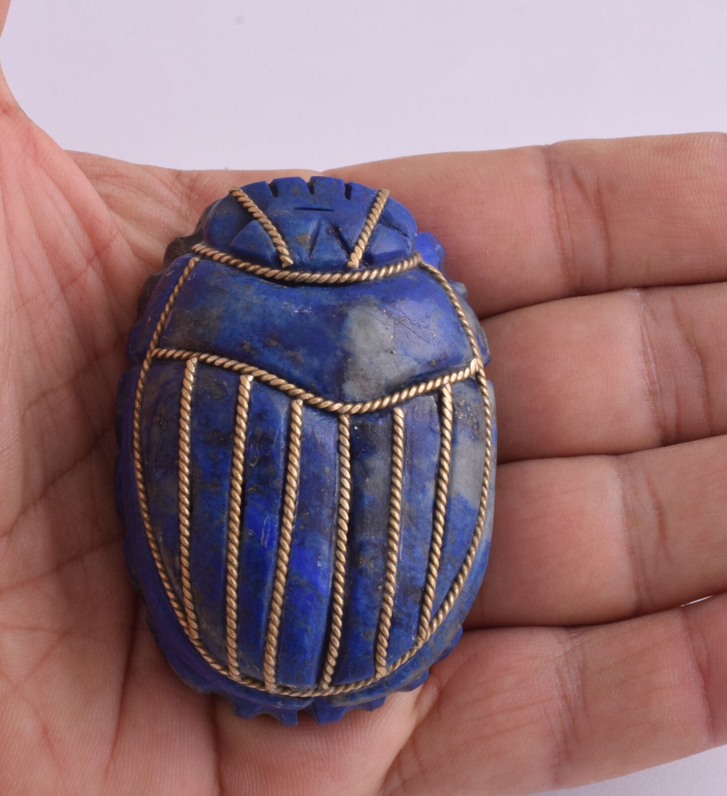 Egyptian Scarab-Hand Carved egyptian Lapis Lazuli SCARAB- 2.7" / 180 gram