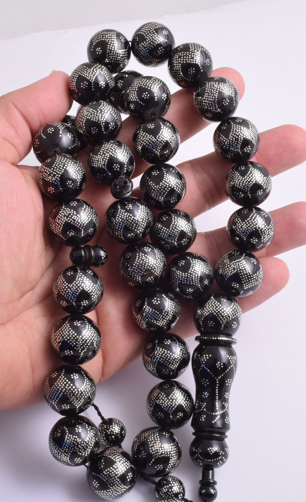 Black coral Islamic Prayer Beads-ُTasbih Worry Beads--20X19mm-234 grams-يسر