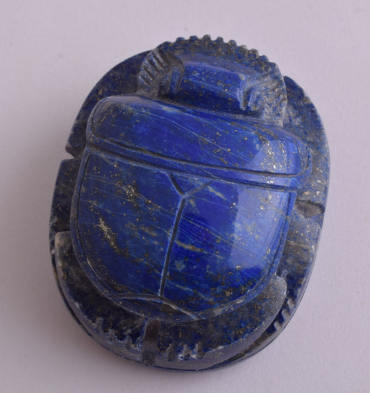 Egyptian Scarab-Carved Egyptian Lapis Lazuli Scarab- 2.3" /  162 gram