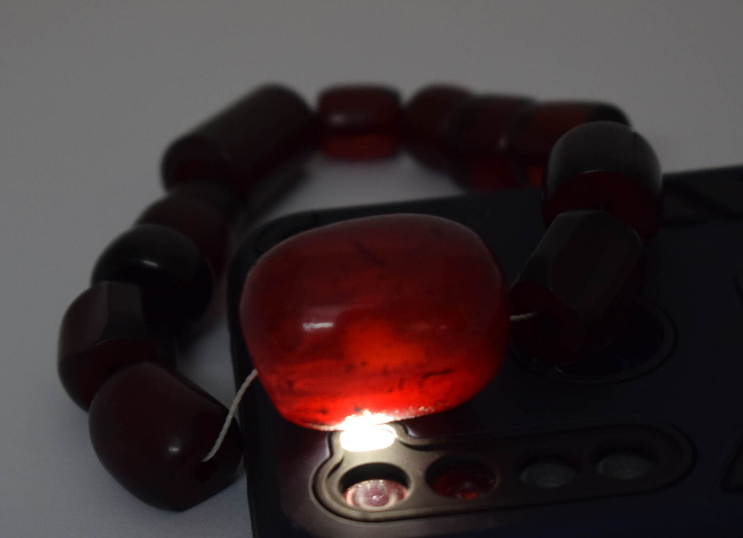 Antique genuine Cherry Amber Bakelite Faturan Beads