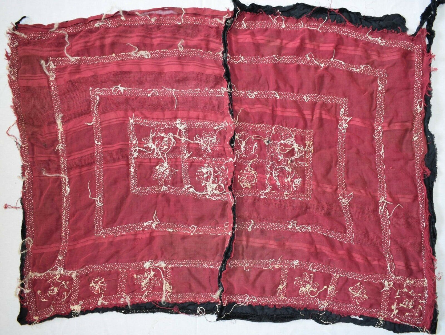 Antique Handmade beaded Rashaida Sudan Tribal Bedouin Velvet Fabric/ Headdress