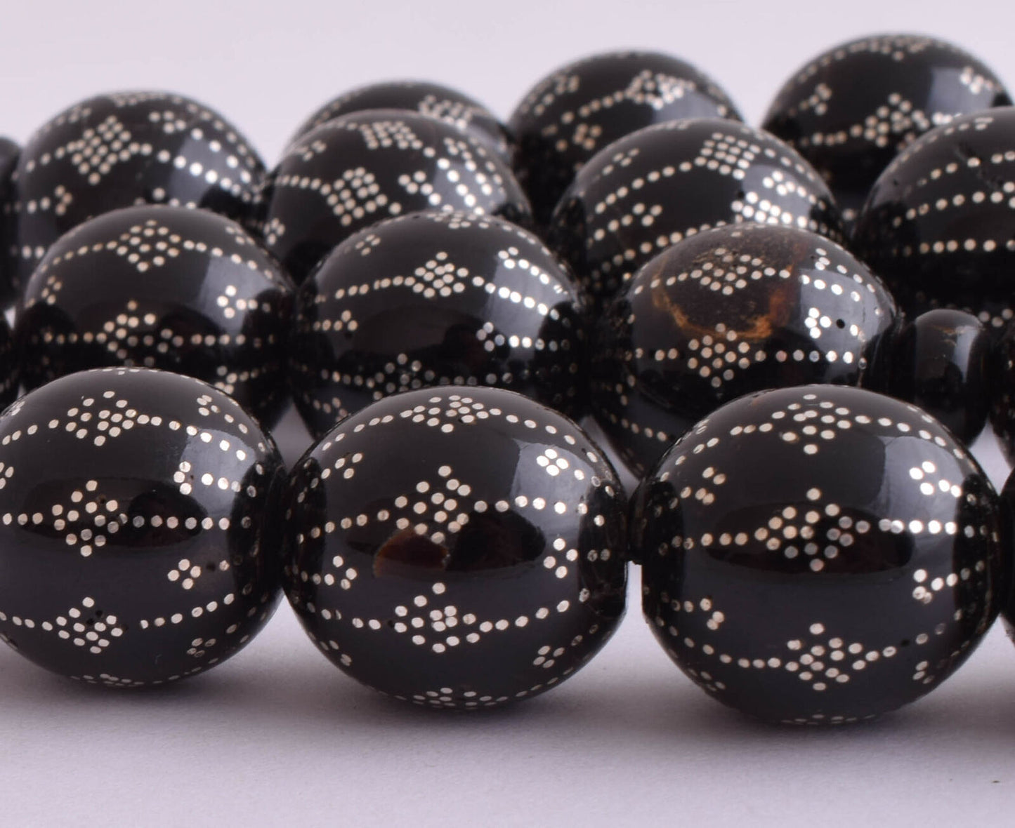 Prayer Beads Islamic Yusr Black coral/ Handmade silver nails-يسر