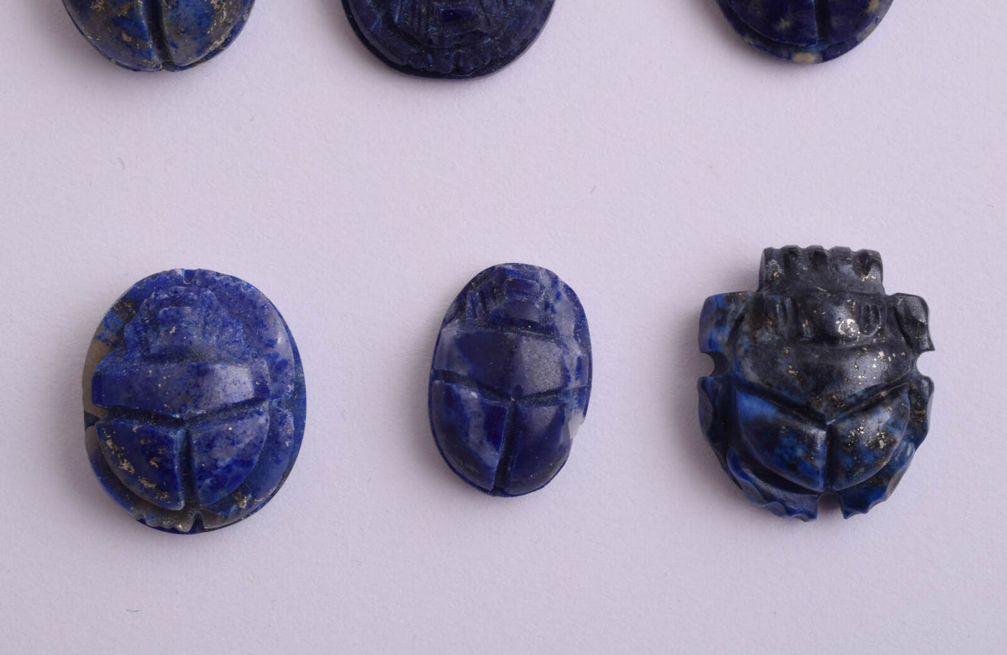 18 Egyptian Scarab-Hand Carved Egyptian lapis Lazuli Scarab-Revival stone