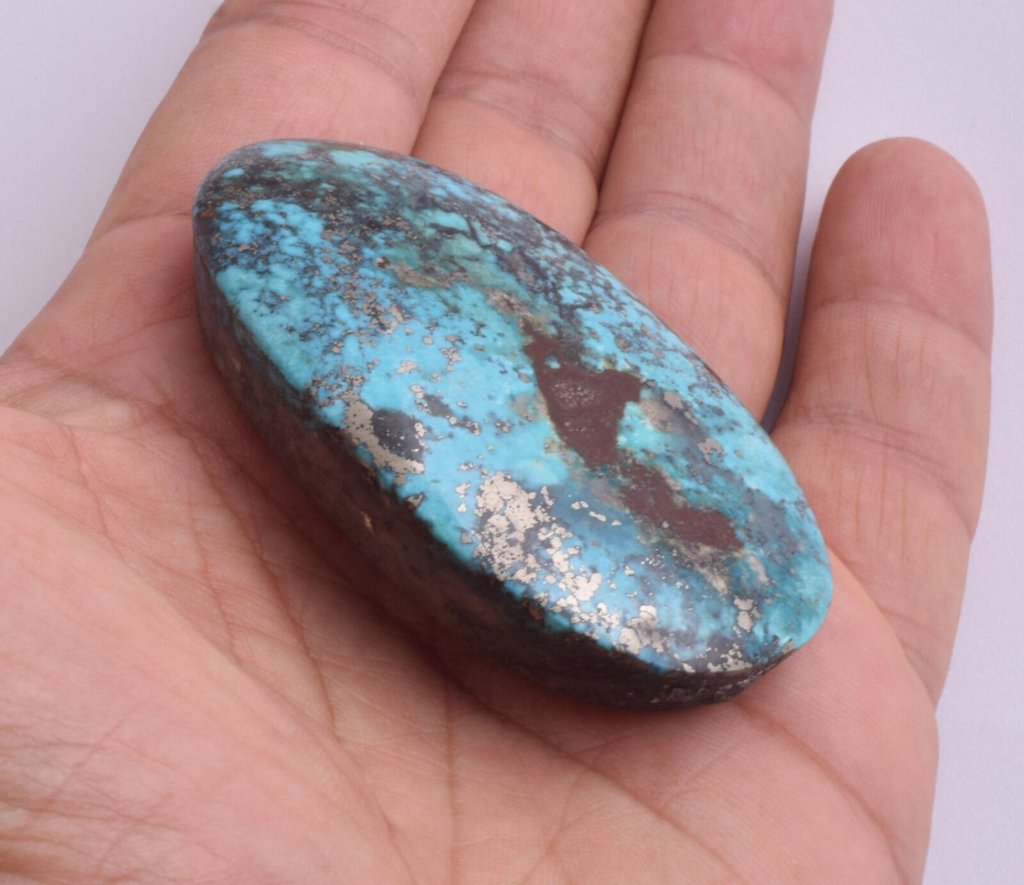 Turquoise cabochon-spiderweb turquoise-turquoise stone-Persian-413 Carats/68mm