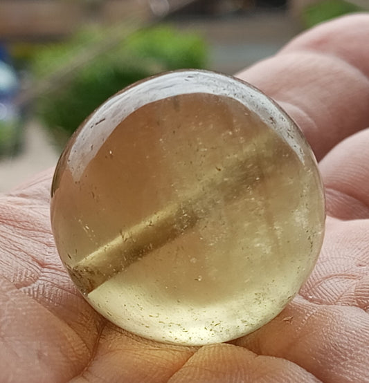 139 ct-Libyan Desert glass round Bead-29mm Meteorite Tektite-asteroid impact