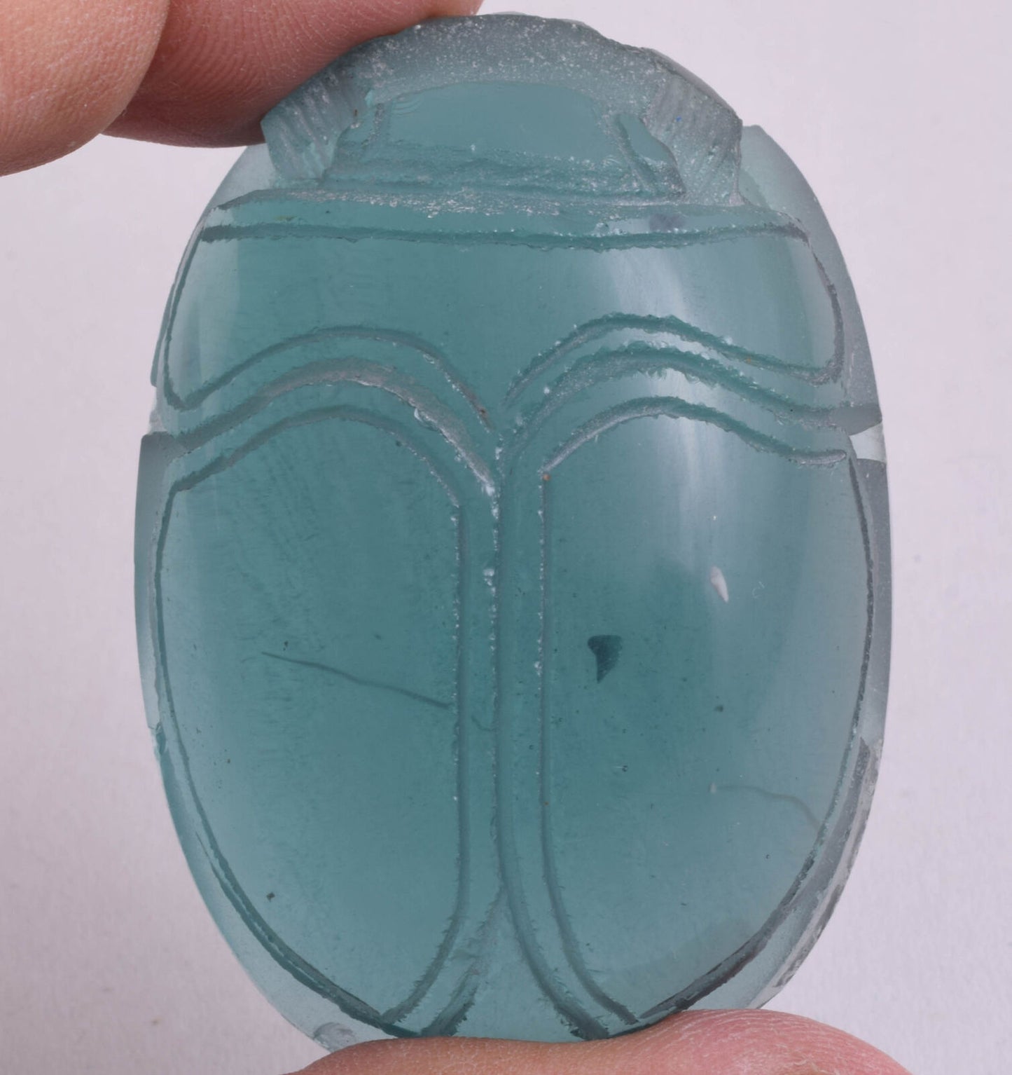 Obsidian Glass Egyptian Scarab, Volcanic Glass-Lava- Handcarved-113 gram