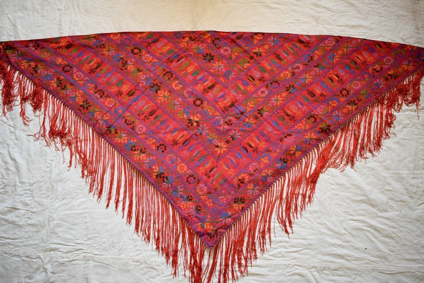 Palestinian Scarf, Embroidered Shawl, Egyptian Shawl, Bedouin Scarf, Hand Woven