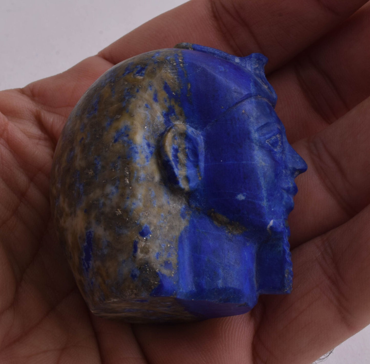 Egyptian Pharaoh King-Hand Carved Egyptian Lapis Lazuli- 194 grams