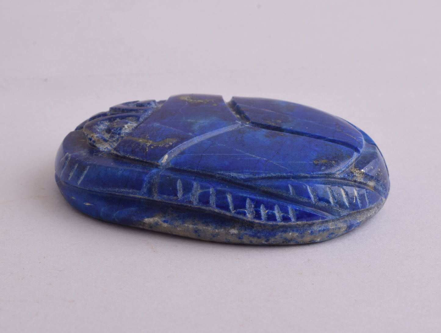 Egyptian Scarab-Carved Egyptian Lapis Lazuli Scarab- 2.2" /  58 gram