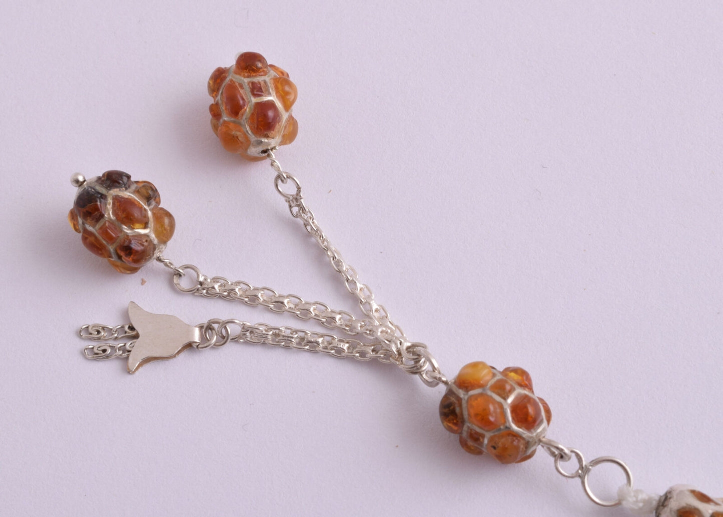 Amber sterling silver Islamic inlaid prayer beads,muslim Kahraman Tasbih