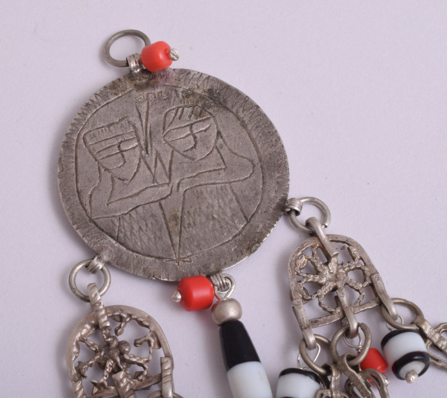 Vintage Silver Egyptian Zar Amulet Pendant-cult rutual egyptian jewelery