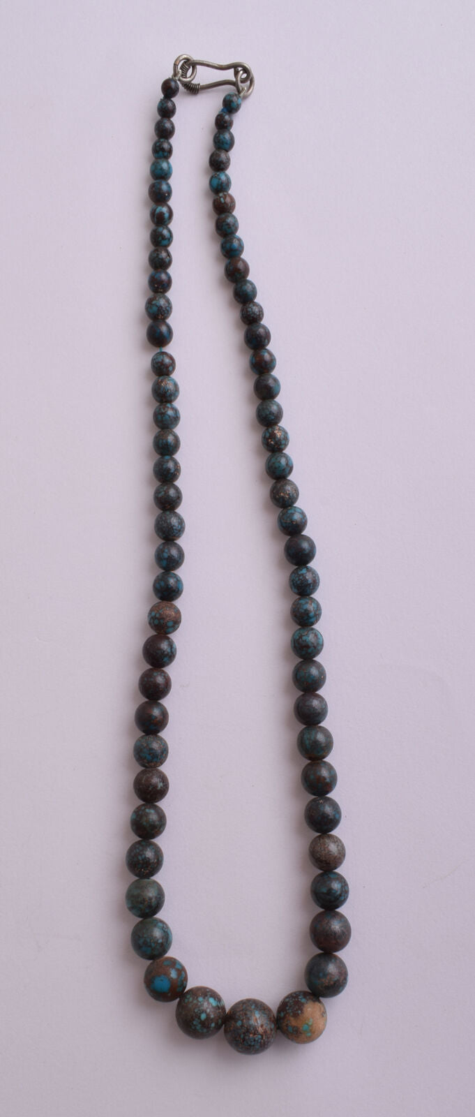 Egyptian Turquoise Spiderweb Necklace choker- round beads , 60 grams