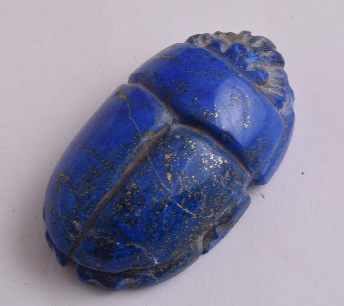 Egyptian Scarab-Carved Egyptian Lapis Lazuli Scarab- 2.5" /  87 gram