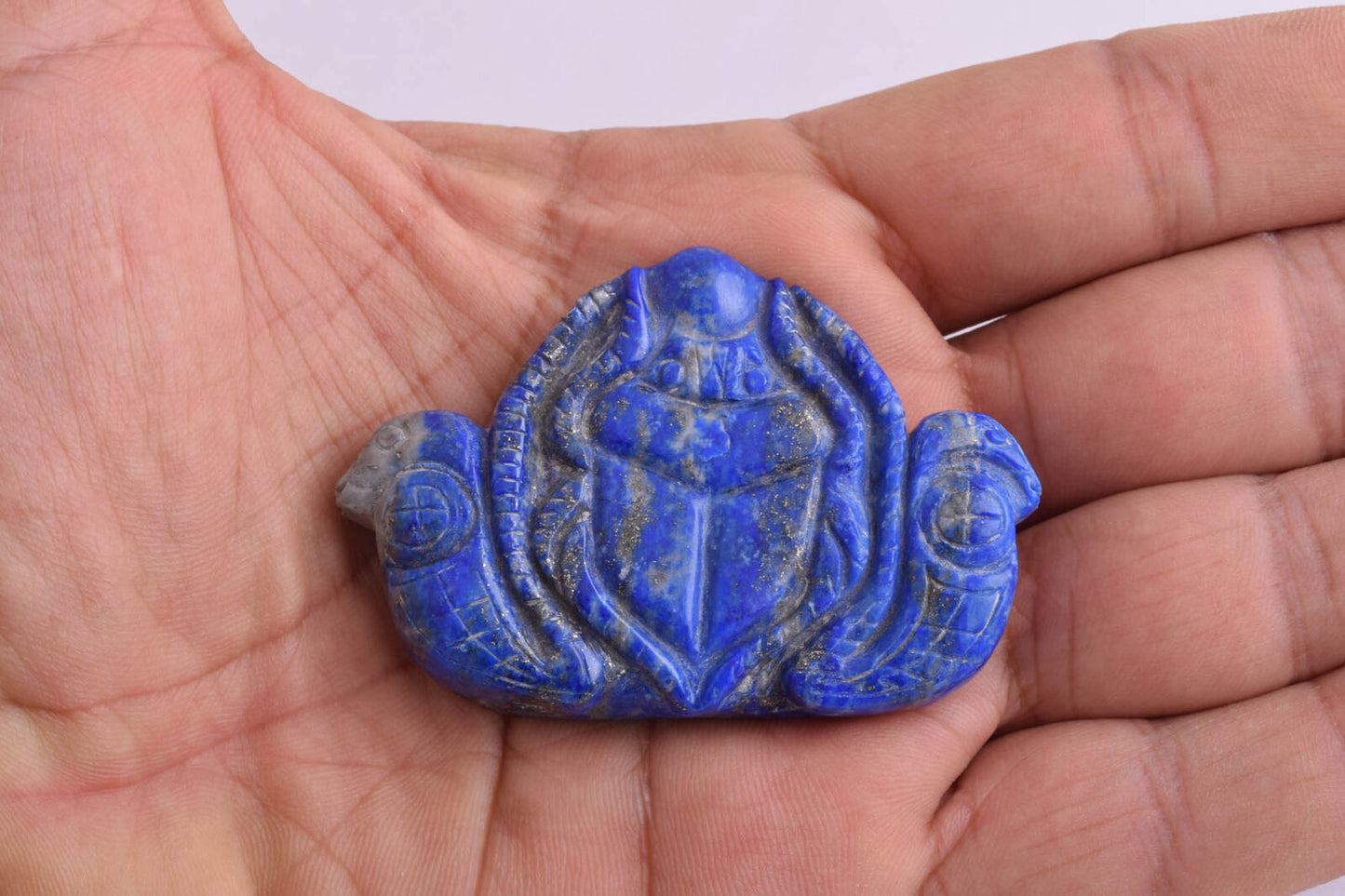 Egyptian Scarab-Hand Carved blue Lapis Lazuli-Protective- 2.5" / 46 gram