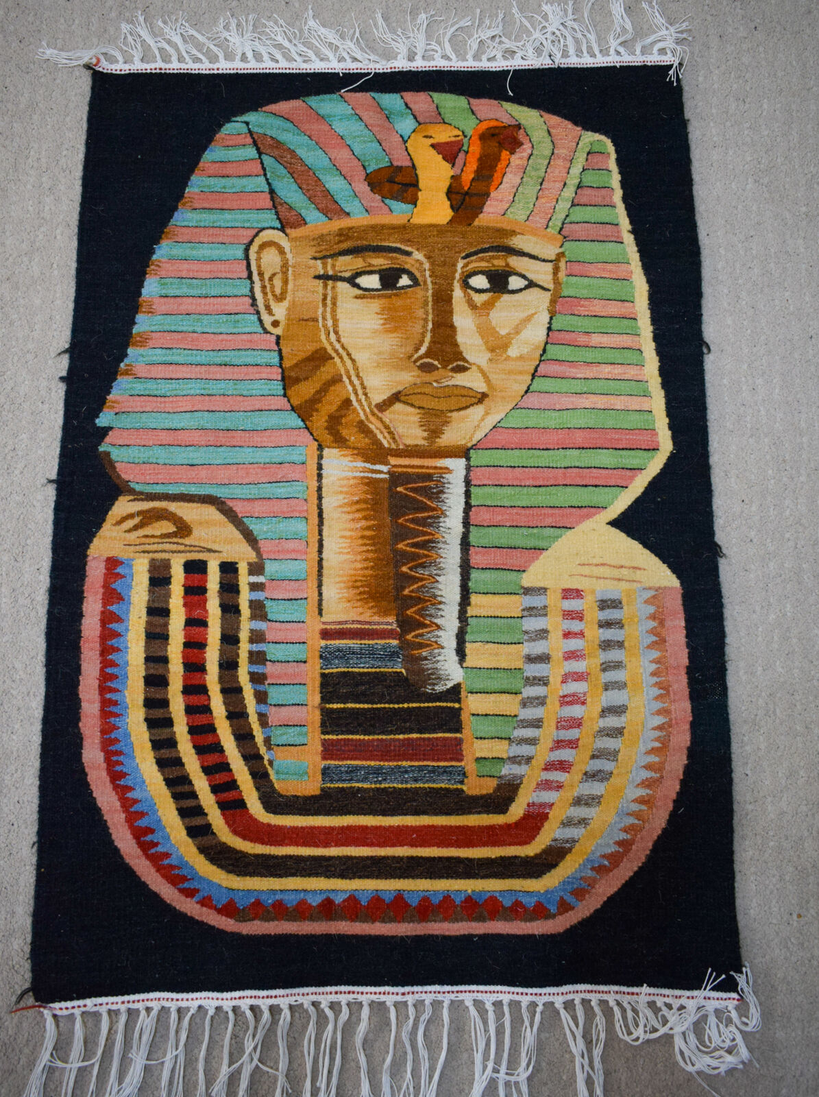 King Tut-Tutankhamun-Egypt-Hand Woven Tapestry Wall Hanging-Wool Kilim Rug