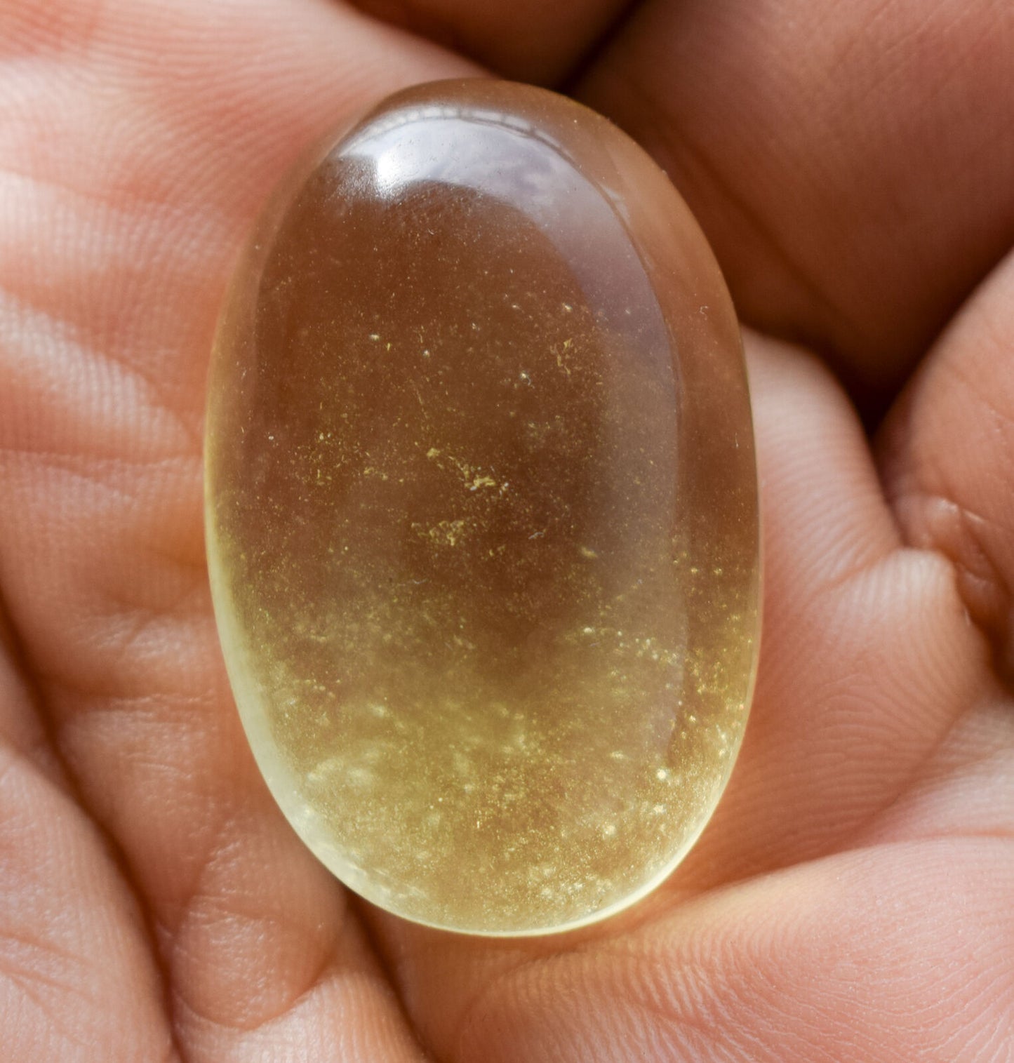 Libyan Desert glass Cabochon, desert glass from an asteroid impact- 15.5 gram