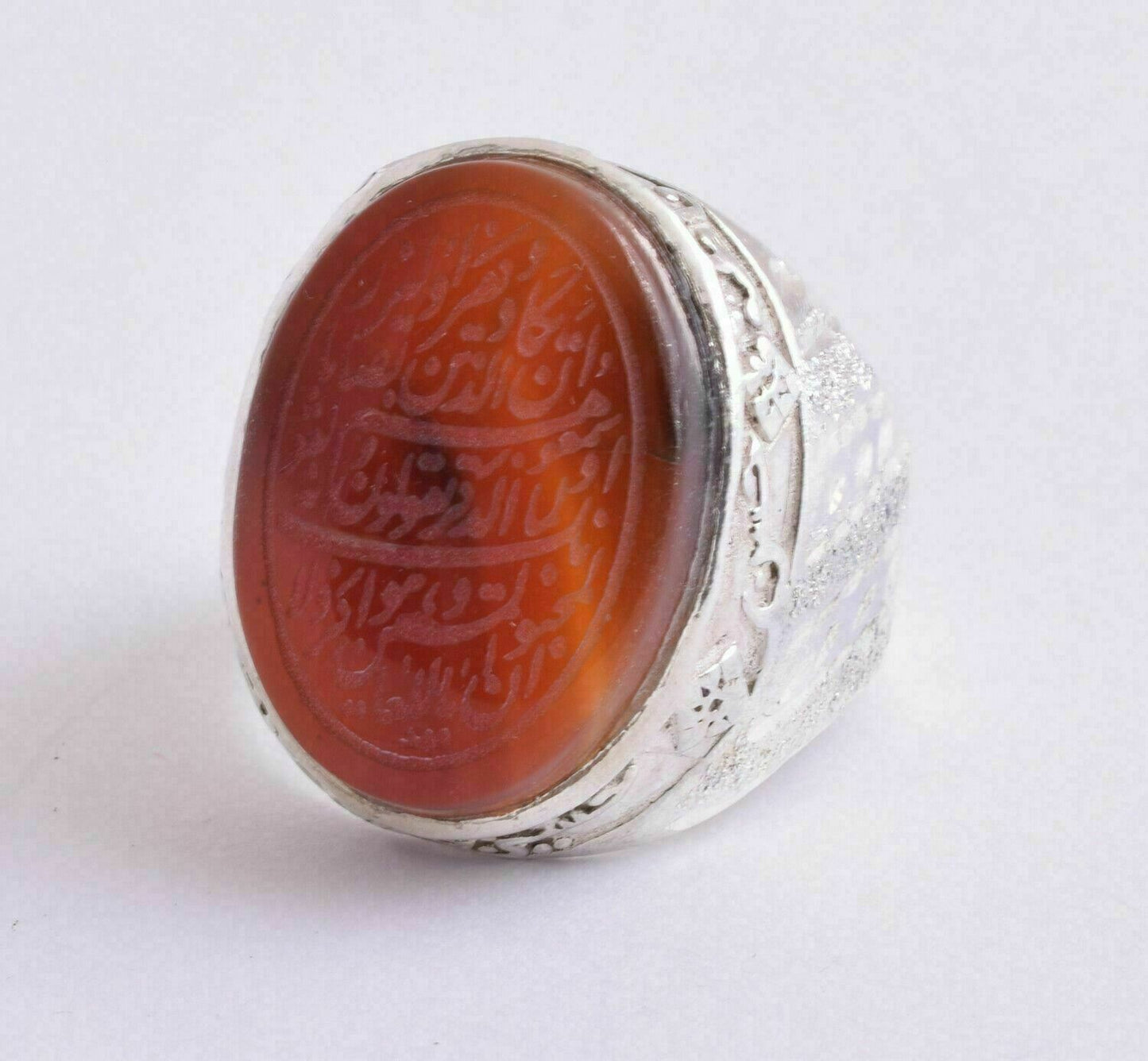 Islamic yemen- yemeni-agate aqeeq aqiq 925 Silver Men Ring- Quran-middle eastern