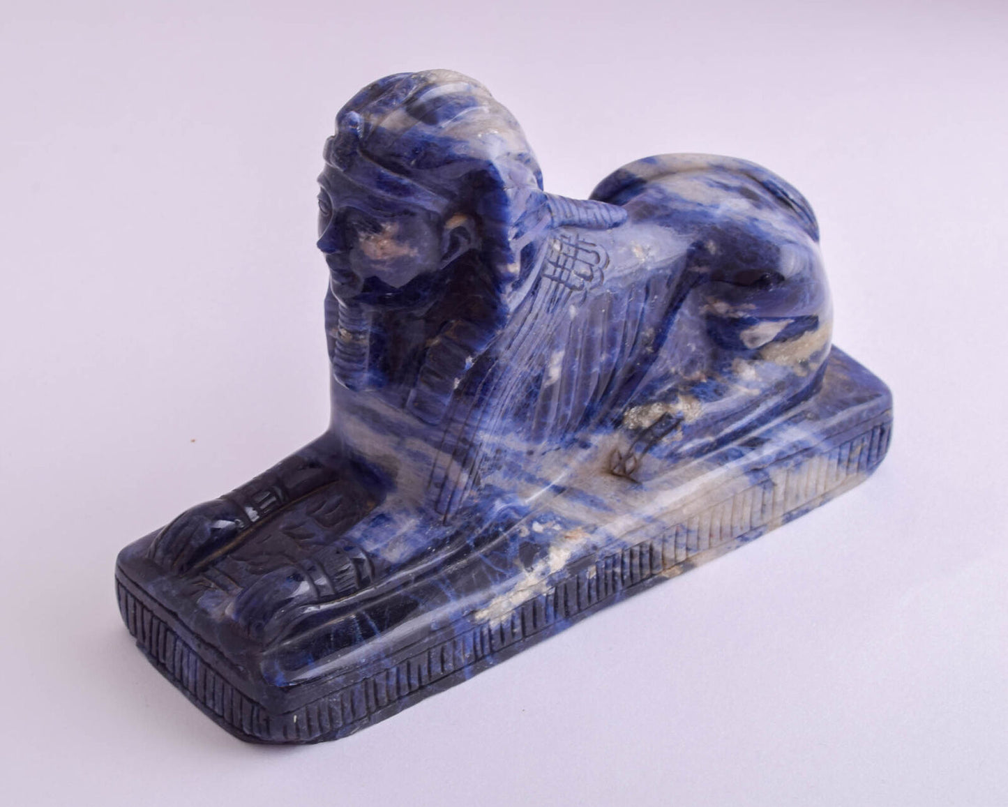 Vintage Egyptian Sphinx-Hand Carved Egyptian Lapis Sodalite Sphinx- +1000 gram