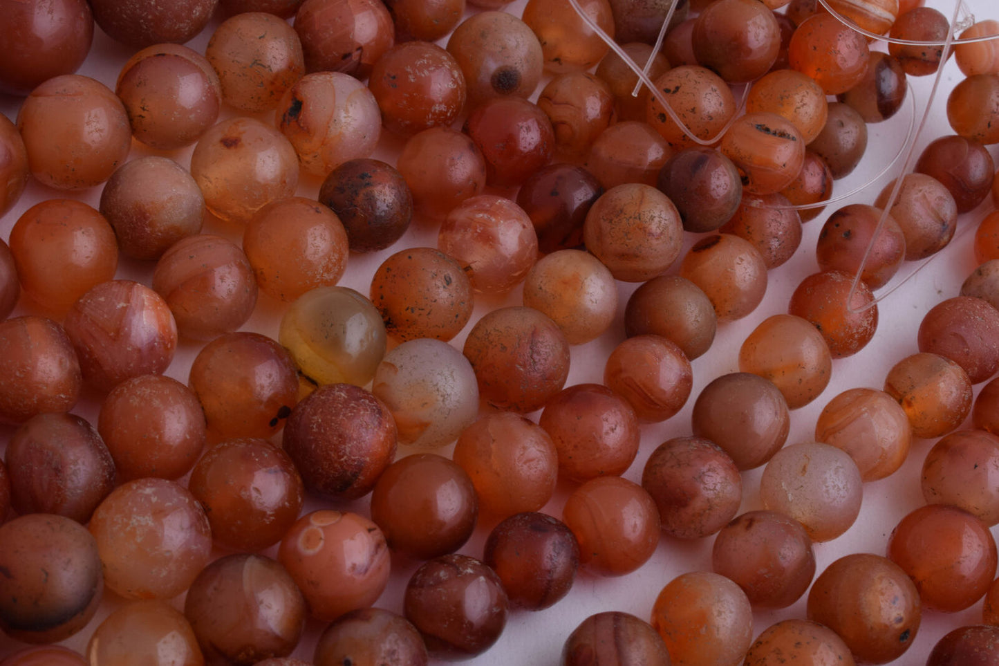 8 Antique old Carnelian round Agate beads Necklace-middle eastern