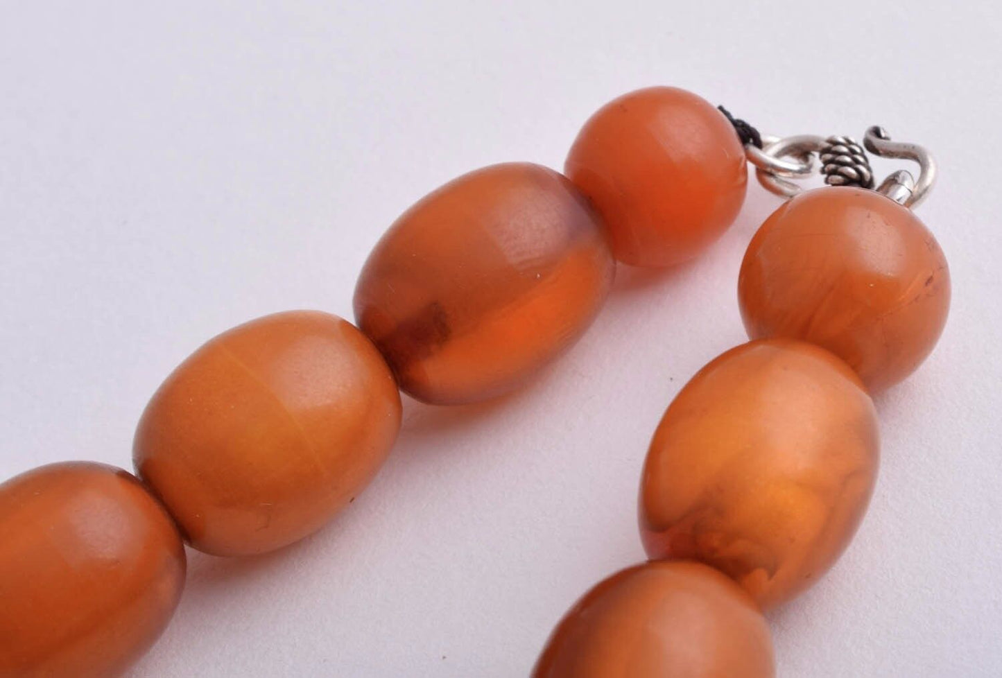 Vintage African Bakelite Amber Trade Beads-Simulated Amber Strand Necklace