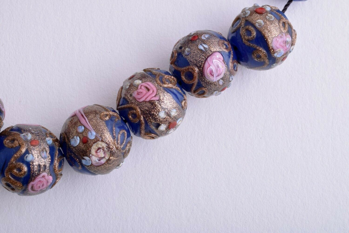 Vintage Venetian Italian Mediterranean Trade Beads Strand Necklace