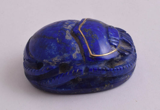 Egyptian Scarab-Carved Egyptian Lapis Lazuli Scarab- 2.4" /  116 gram