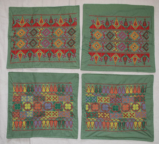 4 Hand Stitched embroidered Egyptian Palestinian Bedouin Cushion Pillow Covers