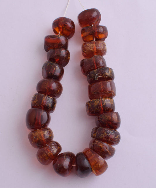 Vintage Natural genuine moroccan berber amber beads-49 gram