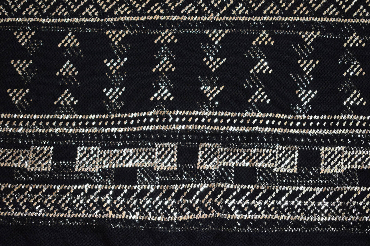 Black Egyptian Assuit Silver color metal / net tulle fabric Dress Abaya Kaftan