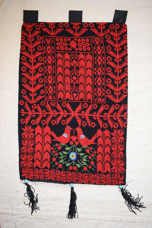 Hand Stitched embroidered Palestinian cotton wall hanging-tapestry- Wall Decor