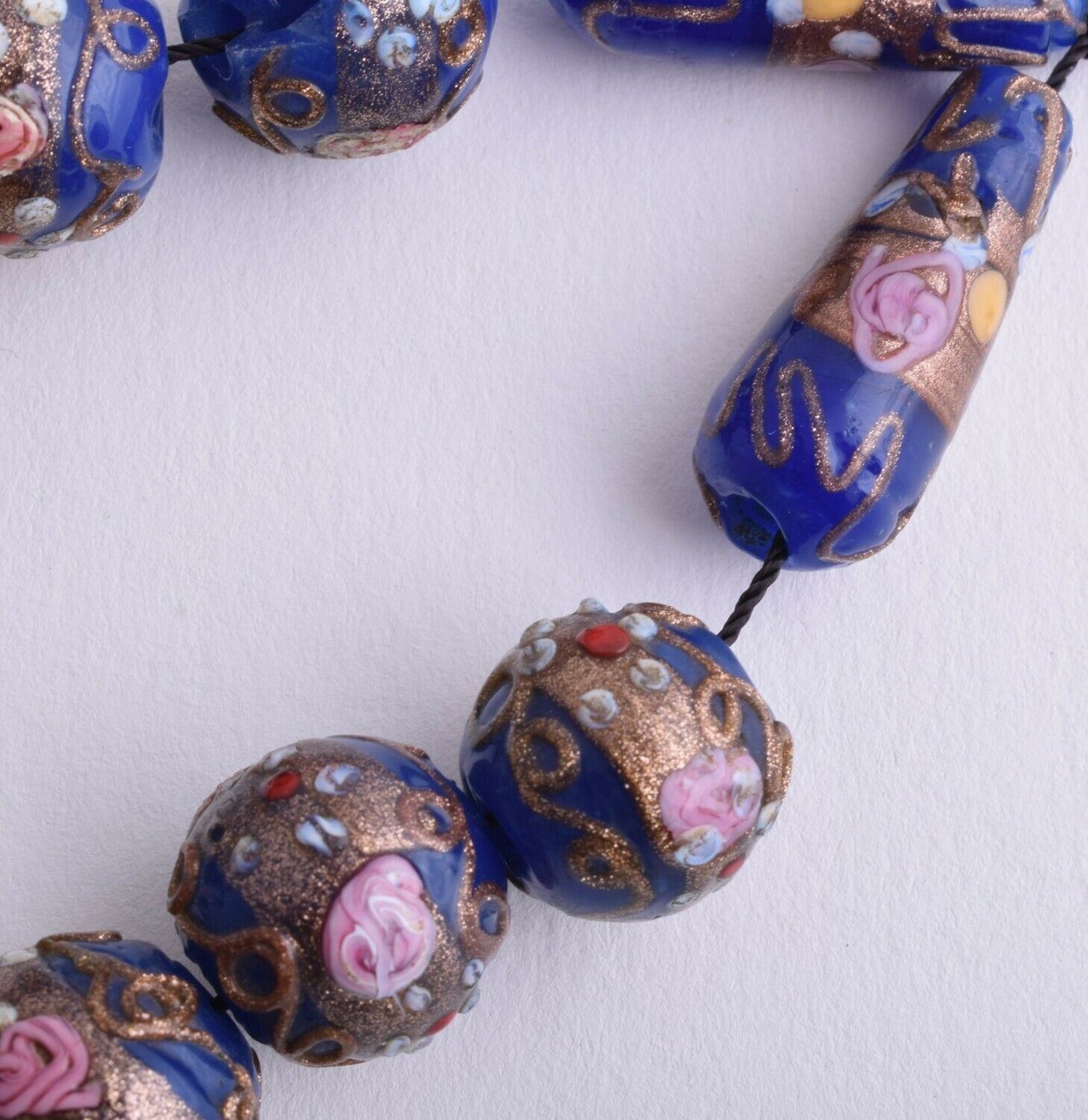 Vintage Venetian Italian Mediterranean Trade Beads Strand Necklace
