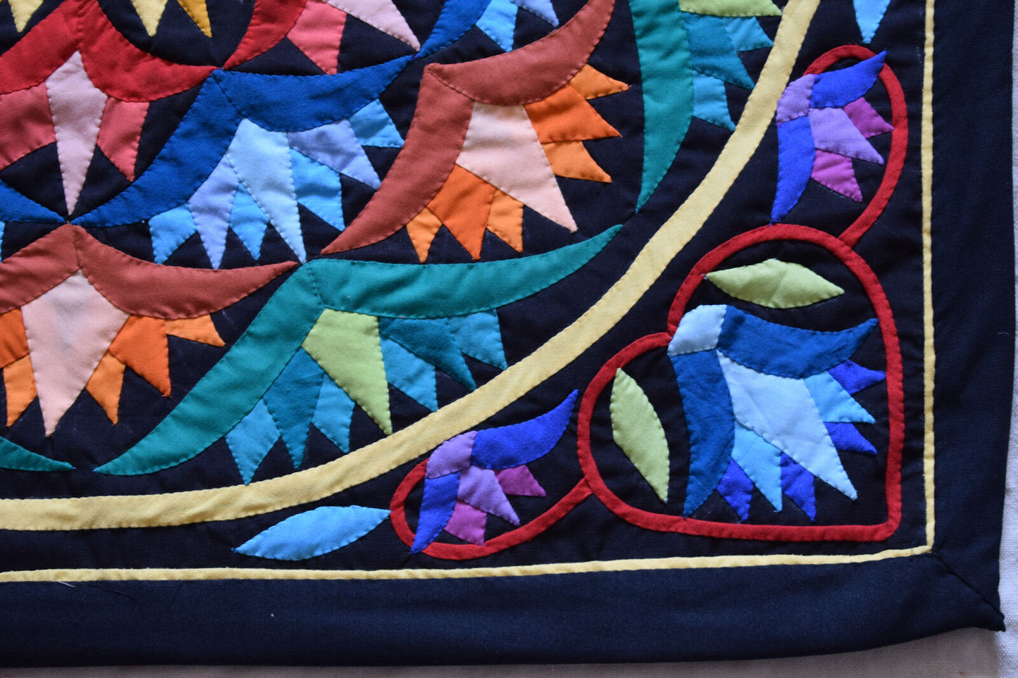 Hand stitched Egyptian colorful applique quilt patchwork/wall hanging Tapestry
