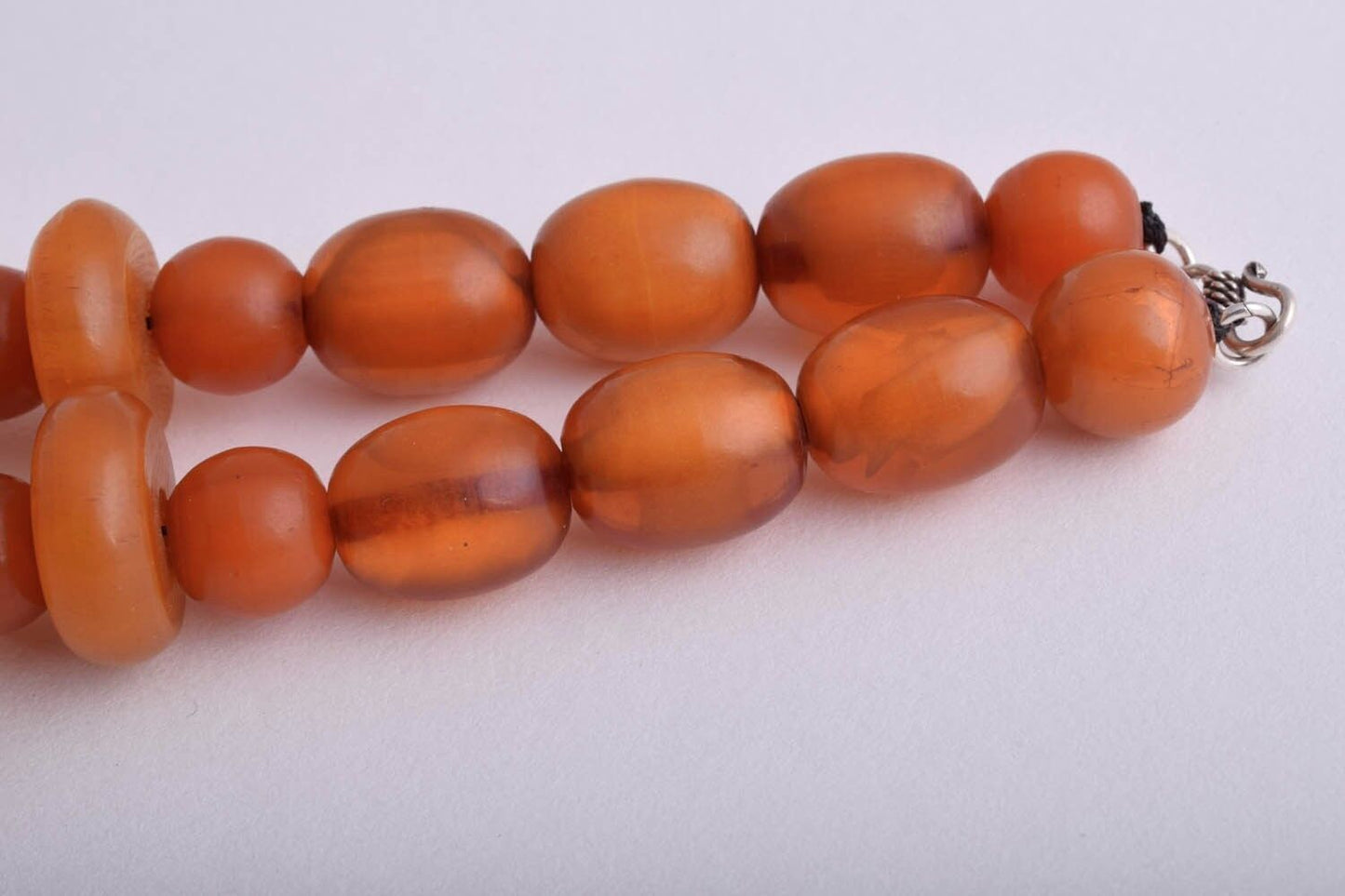 Vintage African Bakelite Amber Trade Beads-Simulated Amber Strand Necklace