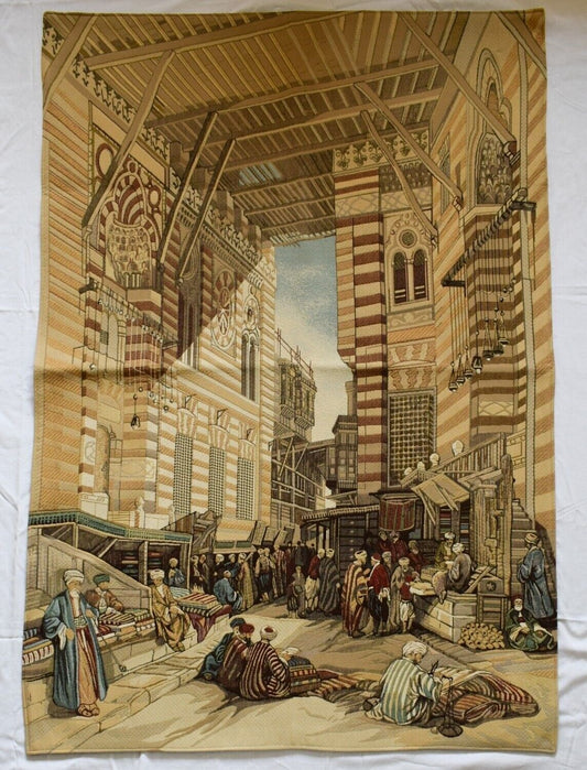 Old Cairo islamic Egypt historic street scene-Gobelin wall hanging tapestry