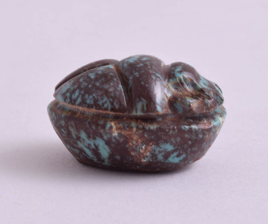 Egyptian Scarab-Hand Carved Egyptian Turquoise Scarab Beetle