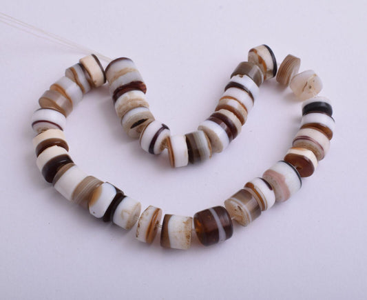 37 Antique banded Agate Beads wholesale-Idar-Oberstein beads-Trade beads-34 gram