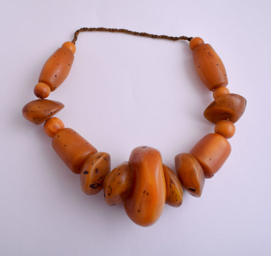 LARGE antique African Moroccan Amber Beads Strands-RESIN-FAUX amber- 570 gram