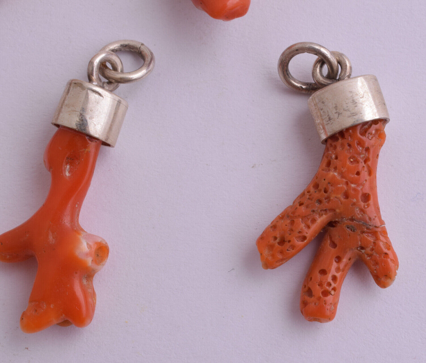 9 Natural Red Coral branch Pendants-untreated Mediterranean Red coral